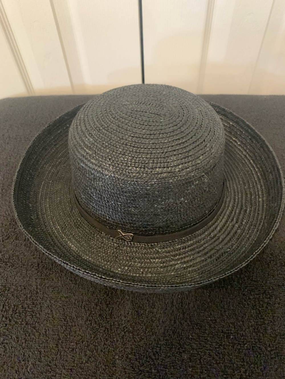 Trio of Straw Sun Hats - Black, Red, Blue - Picture 3 of 8